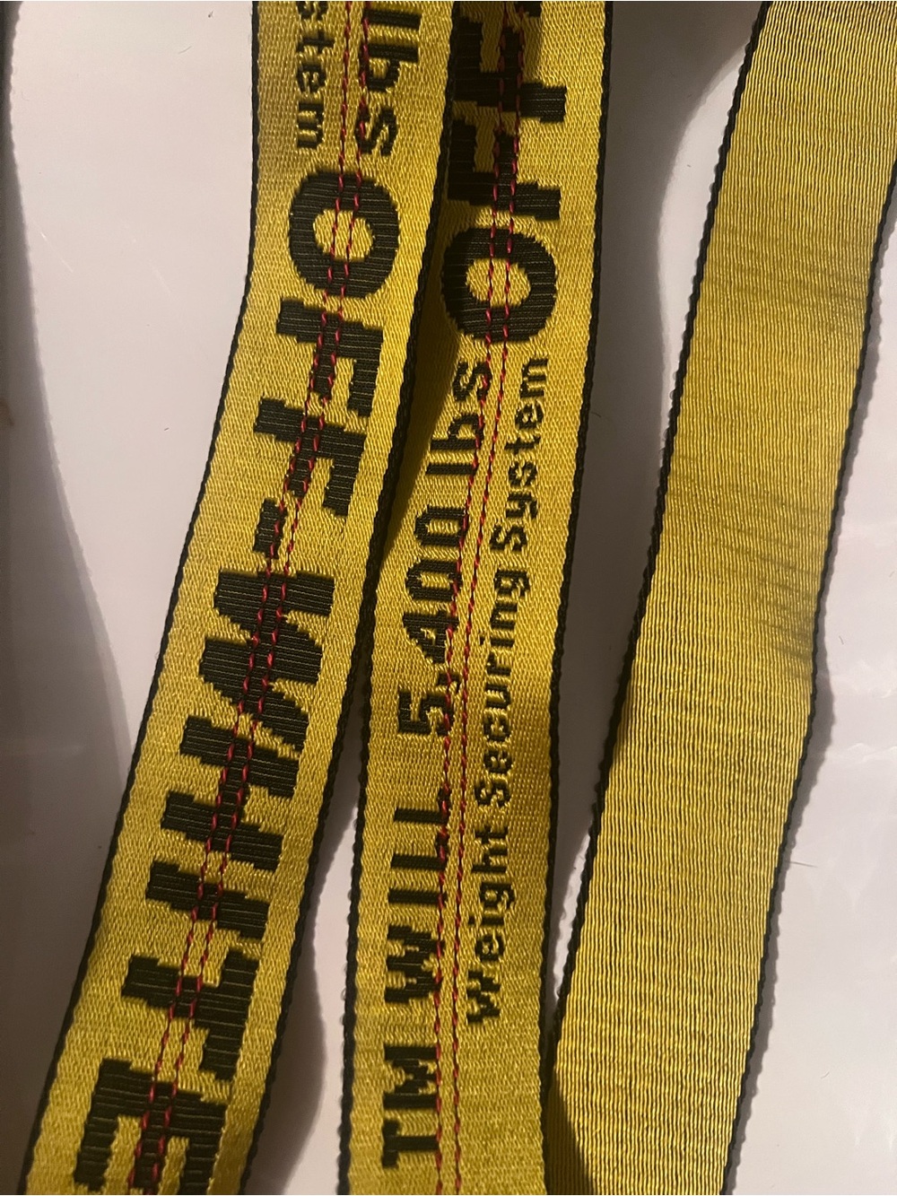 Off-White Yellow Industrial Logo Webbing Belt